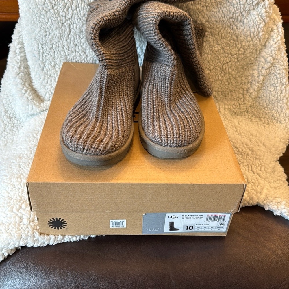 UGG Gray Winter Boots with Cozy Knit Design